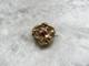 Ancienne Broche Art Nouveau Plaqué Or Fix Décor Femme Fleurs En Forme De Cour