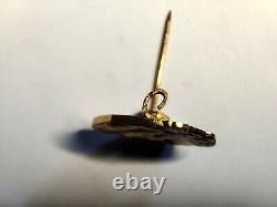 Ancienne et RARE Broche Art Nouveau Emile Dropsy or 18K 750° Jeune Femme