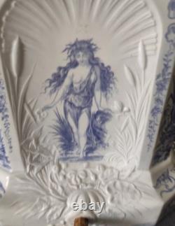 Ancienne fontaine eau faïence Choisy Le Roi Femme Art Nouveau