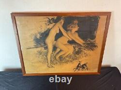 Ancienne litho Jean Veber Portrait femme art nouveau