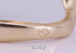 Antique Chauve-Souris Sculpture Femmes Bague Art Nouveau Style 14k Or Émail