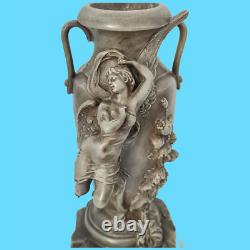 Antique sculpture statue Vase art nouveau femme ailée flore amphore pot ange