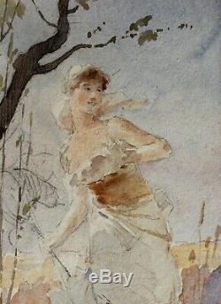 Antoine CALBET, femme, Art Nouveau, dessin, peinture, érotique, Mucha, Chéret