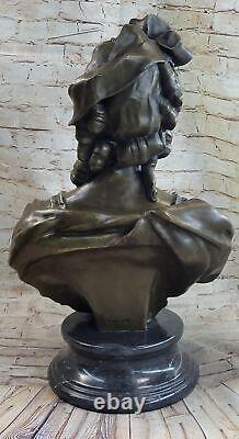 Art Déco Buste Femelle Nouveau Fille Femme Classique Bronze Marbre Sculpture