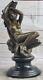 Art Déco / Nouveau Chair Nue Femelle Femme Véritable Bronze Sculpture Cire Solde