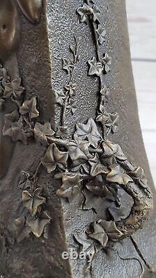 Art Déco / Nouveau Érotique Nu Nue Femelle Femme Vase Bronze Sculpture Cadeau