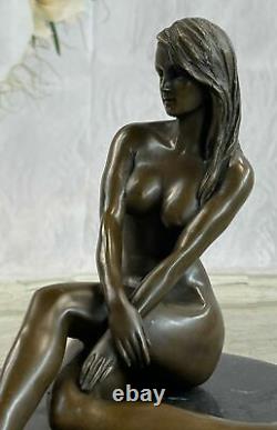 Art Moderne Nouveau Abstrait Nu Femme Fille 100% Bronze Flamme Sculpture Statue