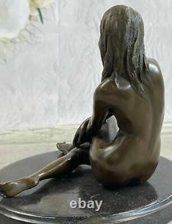 Art Moderne Nouveau Abstrait Nu Femme Fille 100% Bronze Flamme Sculpture Statue