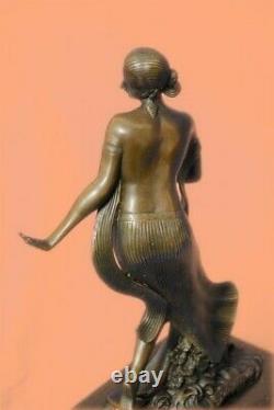 Art Nouveau 11 Élégant Dancer Chair Femme Classic Décor Bronze Sculpture