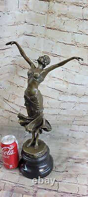 Art Nouveau 20 Élégant Bronze Statue Sculpture Dancer Nu Femme Classique