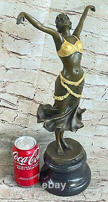 Art Nouveau 20 Élégant Bronze Statue Sculpture Dancer Nu Femme Classique Solde