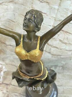 Art Nouveau 20 Élégant Bronze Statue Sculpture Dancer Nu Femme Classique Solde