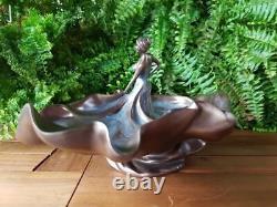 Art Nouveau Bronze Statue Dansante Femme Sculpture Déco Signée Figure
