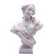 Art Nouveau Buste De Femme Sur Culot Albâtre Marbre Sculpture Figurine 3,9 Kg