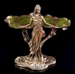 Art Nouveau Coquille Femme Avec Nénuphars Veronese Figurine Statue Déco