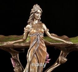 Art Nouveau Coquille Femme Avec Nénuphars Veronese Figurine Statue Déco