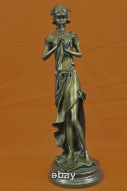 Art Nouveau Décor Femme Jouant Du Pan Musique Classique Ouvre D'Art Bronze