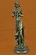 Art Nouveau Décor Femme Jouant Du Pan Musique Classique Ouvre D'art Bronze