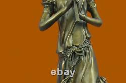 Art Nouveau Décor Femme Jouant Du Pan Musique Classique Ouvre D'Art Bronze