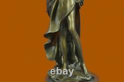 Art Nouveau Décor Femme Jouant Du Pan Musique Classique Ouvre D'Art Bronze