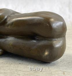 Art Nouveau Élégant Bronze Statue Sculpture Danseuse Nu Femme Classique Décor