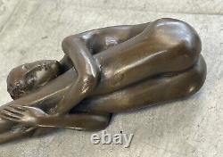Art Nouveau Élégant Bronze Statue Sculpture Danseuse Nu Femme Classique Décor