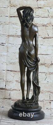 Art Nouveau Érotique Chair Ouvre Sexy Femme Prenant Bain Bronze Sculpture Bust