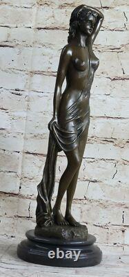 Art Nouveau Érotique Chair Ouvre Sexy Femme Prenant Bain Bronze Sculpture Bust
