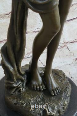 Art Nouveau Érotique Chair Ouvre Sexy Femme Prenant Bain Bronze Sculpture Bust