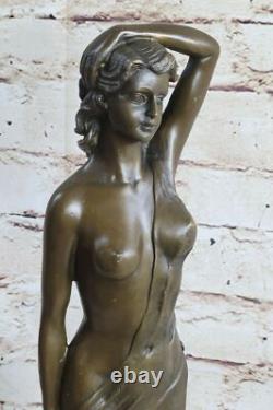 Art Nouveau Érotique Chair Ouvre Sexy Femme Prenant Bain Bronze Sculpture Bust
