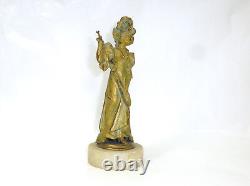 Art Nouveau Figurine Um 1900 Femme avec Le Écran