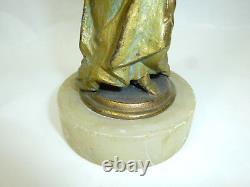 Art Nouveau Figurine Um 1900 Femme avec Le Écran