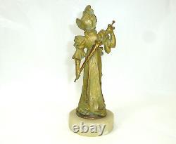 Art Nouveau Figurine Um 1900 Femme avec Le Écran