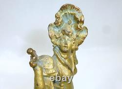 Art Nouveau Figurine Um 1900 Femme avec Le Écran