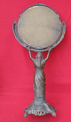 Art Nouveau Miroir Sur Pied Femme Orientale 1900