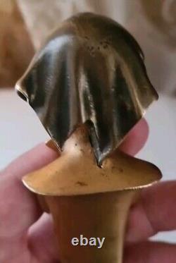 Art Nouveau bronze doré coupe papier avec Boust Femme Signée A. CAROD