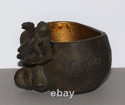 Art Nouveau vide poche Cache-pot signé Jean GARNIER femmes