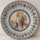 Art Nouveau Plat Décoratif Signé A. J 1905 Femme Grappe De Raisin Vigne Hongrie