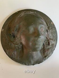Art nouveau bronze visage femme mucha Hector Guimard