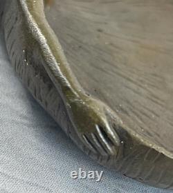 Arts Et Métiers Cendrier En Bronze Cuivré Art Nouveau Femme Nue Cadeau