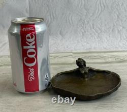 Arts Et Métiers Cendrier En Bronze Cuivré Art Nouveau Femme Nue Cadeau SOLDES