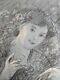 Att. Edmond Aman-jean 1860-1936 Dessin Portrait Femme Feuillage Art Nouveau 1900
