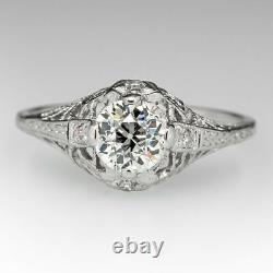 Bague de mariage pour femme avec diamant simulé rond Art Déco 2 carats en