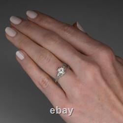 Bague de mariage pour femme avec diamant simulé rond Art Déco 2 carats en