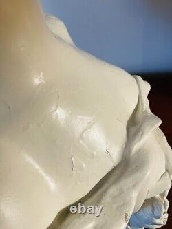 Beau Buste en Platre représentant une femme art Nouveau de Anton Nelson Signé