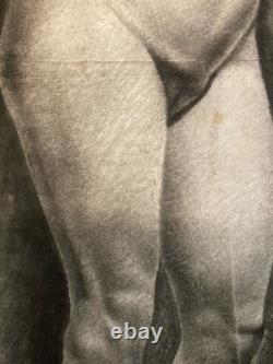 Beau Dessin Fusain Femme Nu Nue Erotique 1920 Pas Identifié, Art Nouveau Ancien