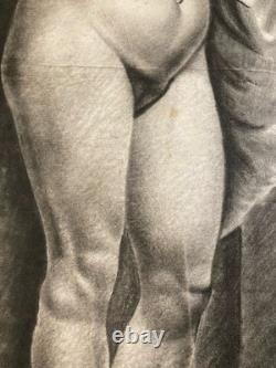 Beau Dessin Fusain Femme Nu Nue Erotique 1920 Pas Identifié, Art Nouveau Ancien