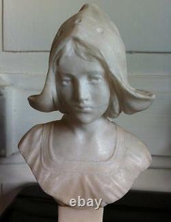 Beau buste Femme Art nouveau Jugendstil Albatre XIXéme