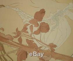 Belle Affiche Originale Art Nouveau Femme Dans Les Ronces Par Henry Detouche