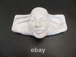 Belle Ceramique Art Nouveau Tete De Femme Craquelee Signee A Pouquet Rare